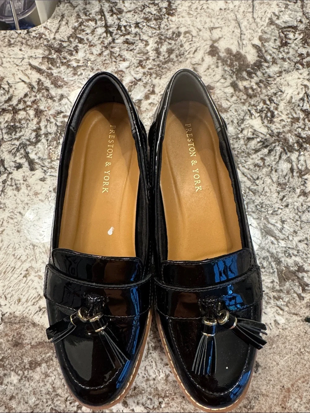 Preston & York Black Patent Tassel Loafers